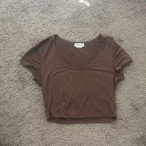 Lovers + Friends Chocolate Brown Crop Top